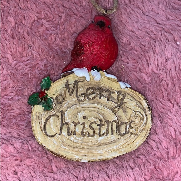 Set of (4) Merry Christmas carved Wood Slices - Picture 2 of 3